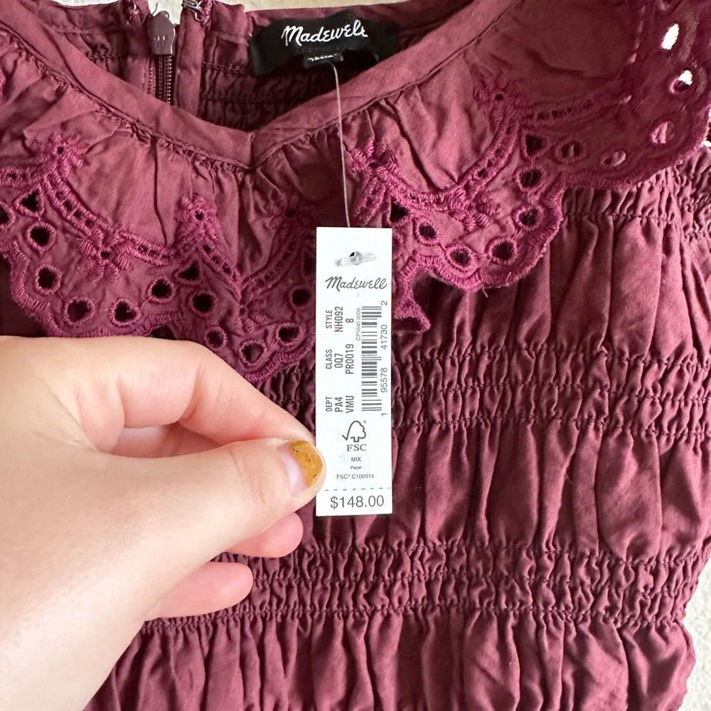 Madewell Burgundy Midi Dress - Picture 3 of 11